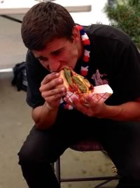 Big bite sandwich - 4th of July Berkeley Marina