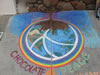 Chocolate 4 Peace in 3D - sidewalk chalk art
