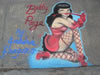 Betty Page - sidewalk chalk art