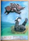 chalk art Swine Flu Over the Cuckoo's Nest by Imad Obegi